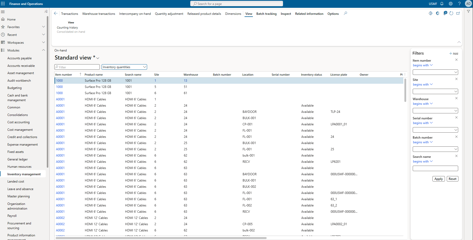 Microsoft D365FO Site Relocation Inventory Tracking