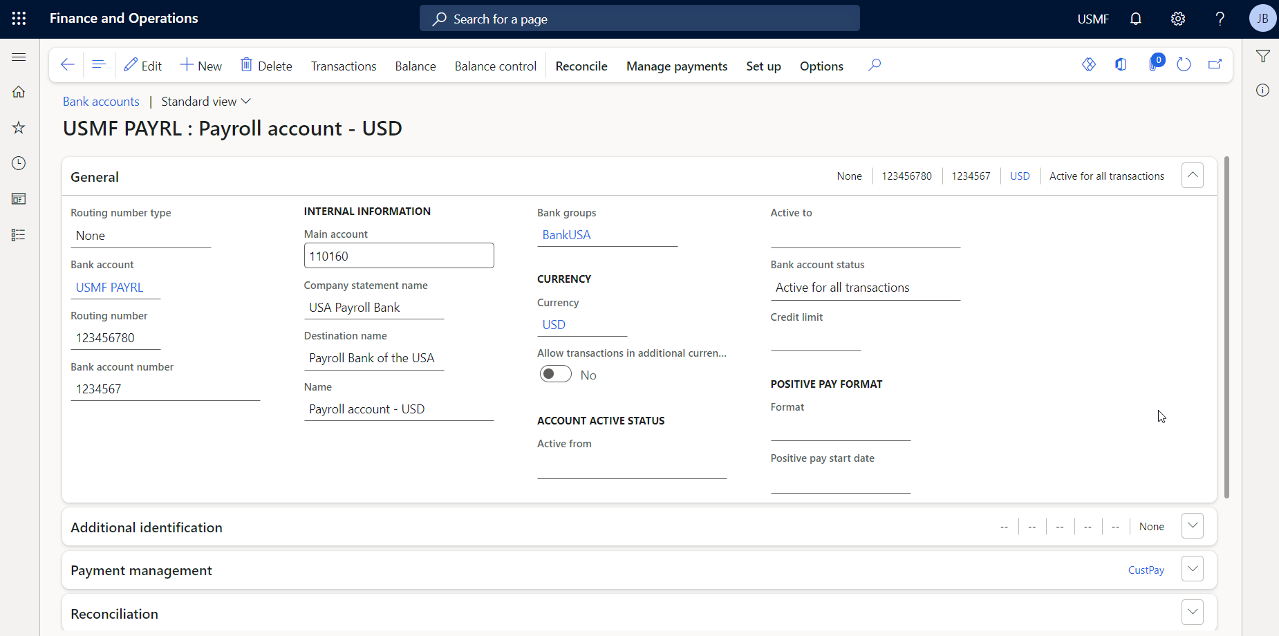 Microsoft Dynamics 365 Advanced Bank Reconcilitation 1