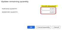 Microsoft Dynamics 365 FO Cancel Delivery Remainder Delvery Remainder