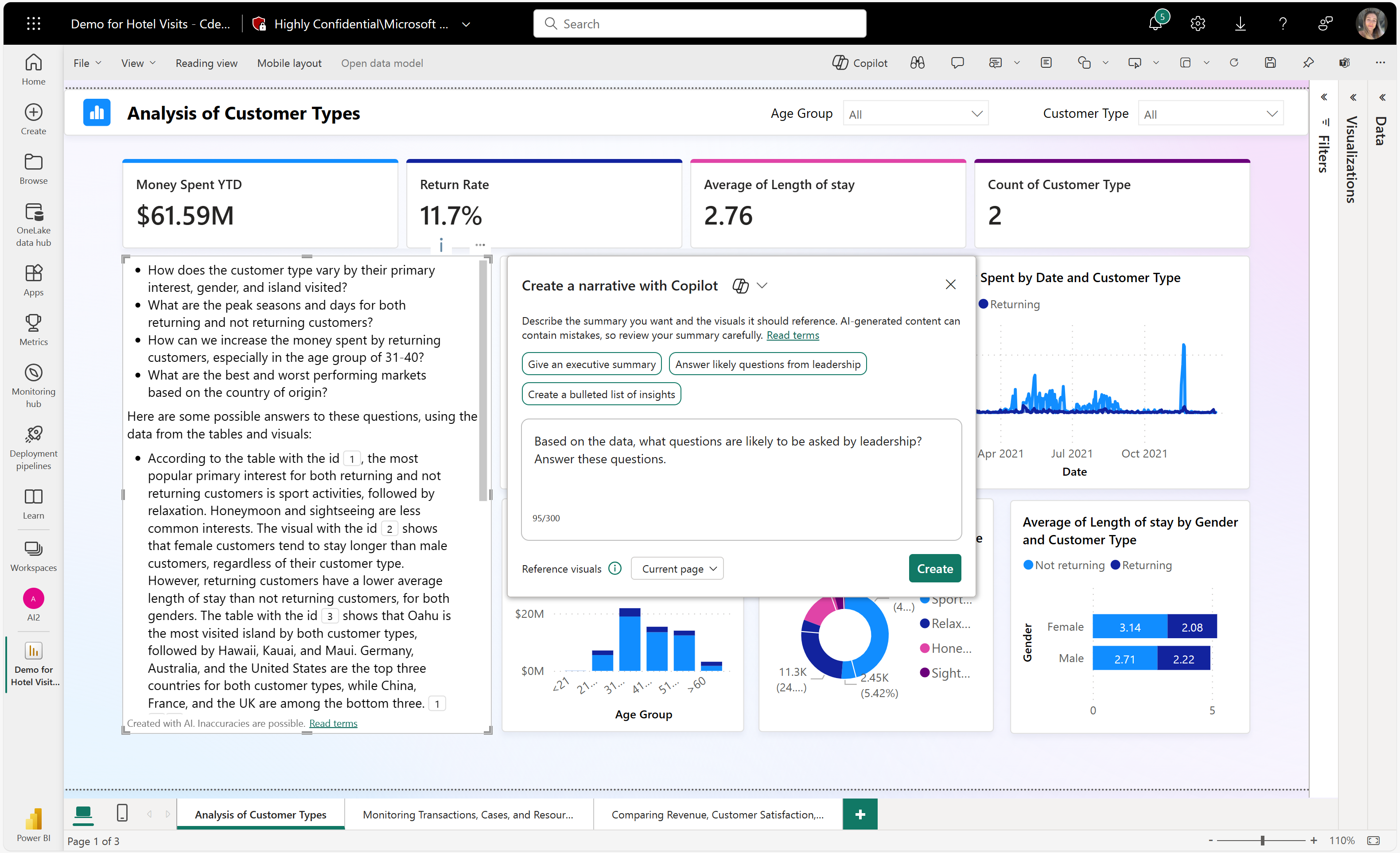 Microsoft PowerBI Copilot Visual Narratives